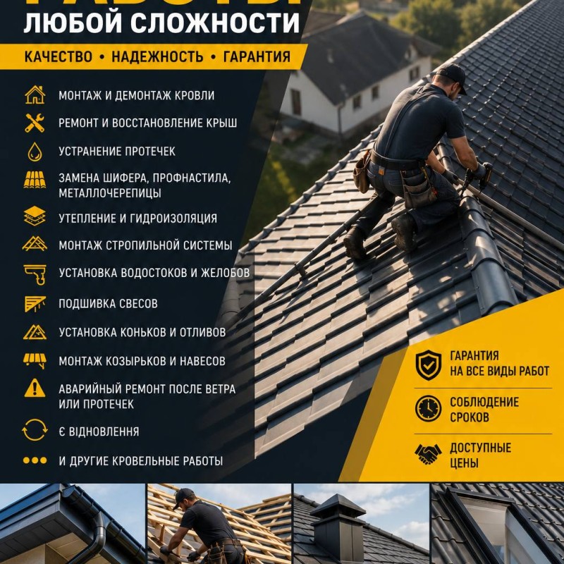 Ремонт и монтаж крыш под ключ | Кровельные работы