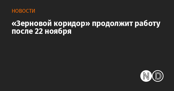 Очікується продовження роботи «Зернового коридору» після 22 листопада